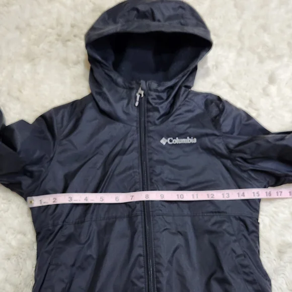 Columbia Black Hooded Cozy Jacket Girls Sz Small 7/8 - Picture 7 of 10